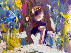 "Paris in Saint Laurent" Figure Gown French Haute Couture Oil Painting on Paper