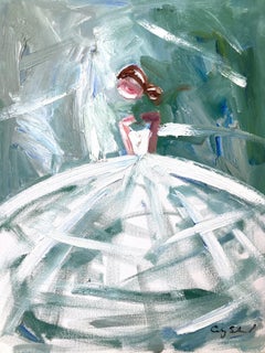 "Paris in Spring" Abstract Figure Gown Haute Couture Oil Painting on Canvas