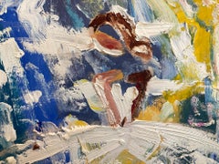 "Paris in Spring" Figure in Chanel Gown Haute Couture Colorful Oil Painting