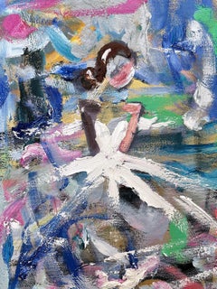"Paris is Always a Good Idea" Abstract Figure Gown Haute Couture Oil Painting