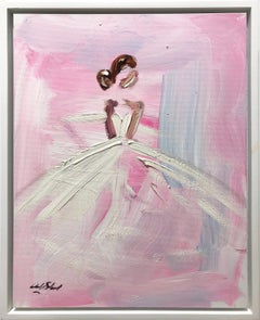 "Paris est toujours une bonne idée" Peinture à l'huile sur toile française de la haute couture Chanel