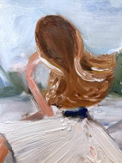 "Paris Mood " Figure by the Eiffel Tower wearing Chanel Oil Painting on Canvas