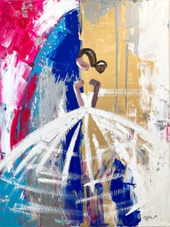"París en mi mente" Pintura al óleo abstracta de alta costura francesa sobre lienzo