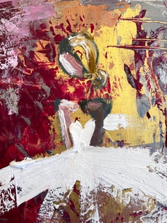 "Paris On My Mind" Colorful French Haute Couture Gown Oil Painting on Paper
