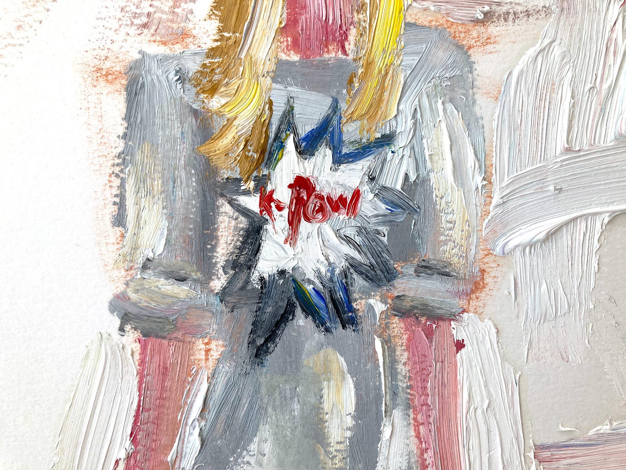 This piece depicts fashion mogul Chiara Ferragni with bold brush work and strong lines. Exploring the purity of the feminine form and the drama of French haute couture, artist Cindy Shaoul creates a dialogue between the figurative and the abstract.