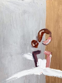 "Parisian Gold and Silver" Figure in Gown Haute Couture Oil Painting on Paper