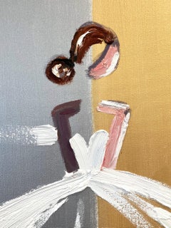 "Oro e argento parigino" in Chanel French Haute Couture Pittura a olio su tela