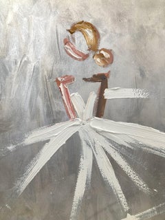"Parisian Iridescence" Abstract Figure Gown Haute Couture Oil Painting on Paper