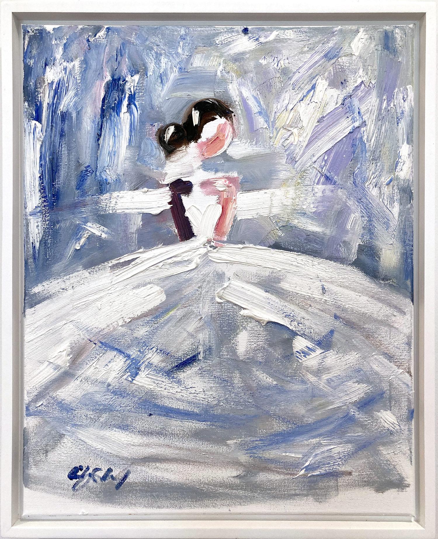 Figurative Painting Cindy Shaoul - "Parisian Mornings" - Figure Chanel - Peinture à l'huile sur toile de haute couture française