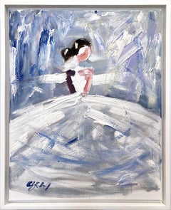 "Parisian Mornings" - Figure Chanel - Peinture à l'huile sur toile de haute couture française