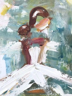 "Parisian Mornings" Figure Chanel Gown Haute Couture Oil Painting on Paper