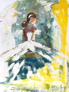 "Parisian Mornings" Figure Chanel Gown Haute Couture Oil Painting on Paper