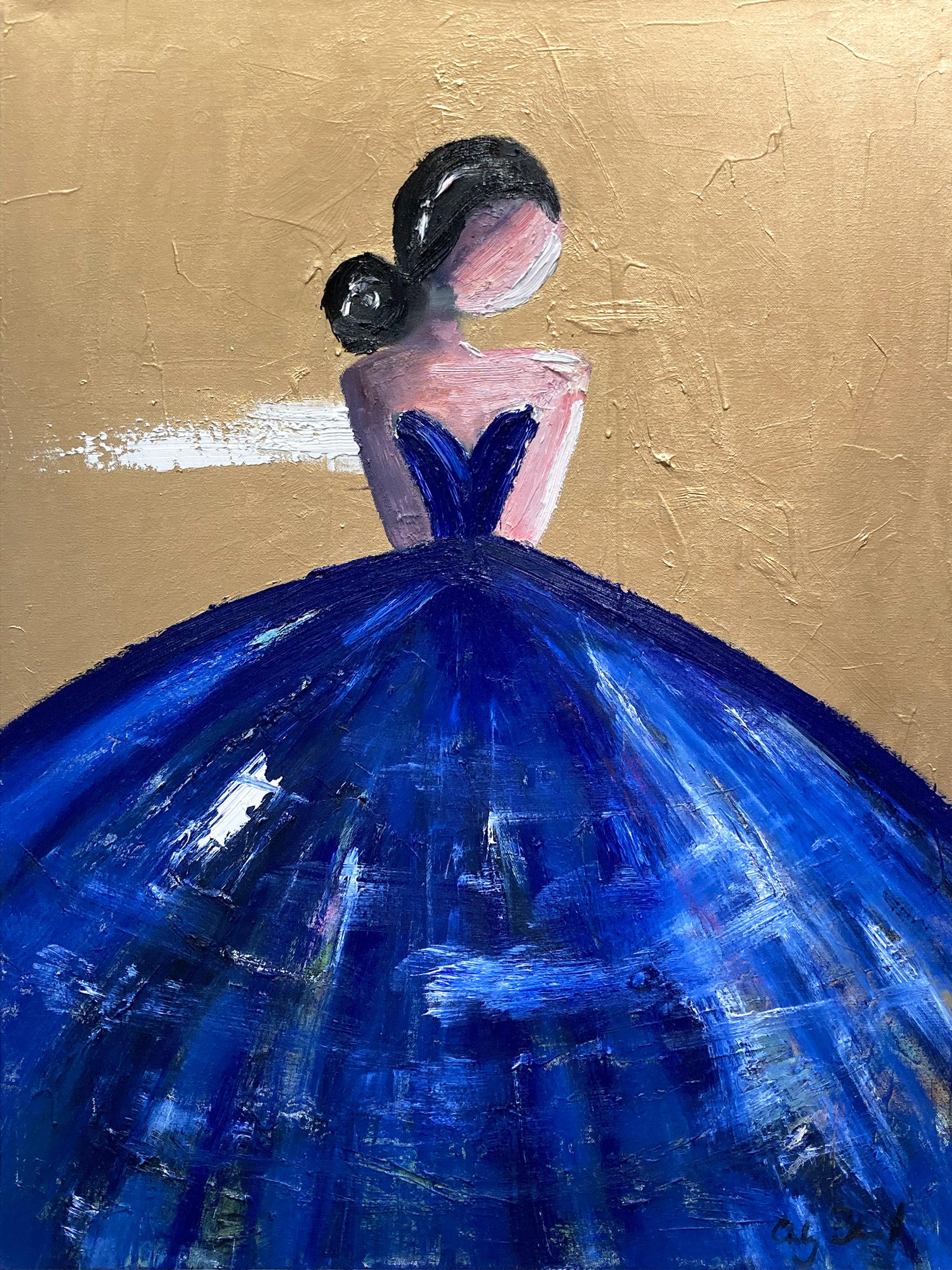 "Pariser Nächte in Chanel" Abstrakte französische Haute Couture Ölgemälde auf Leinwand
