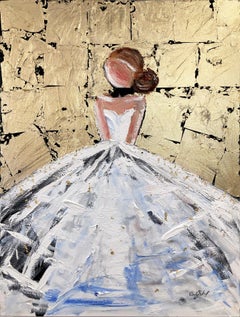 "Parisian Nights in Chanel" Figure Gown French Haute Couture Painting on Canvas