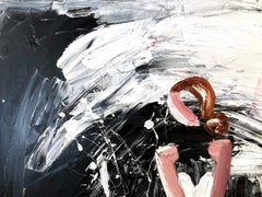 "Noches parisinas en Dior" Figura de alta costura en París Pintura al óleo sobre lienzo