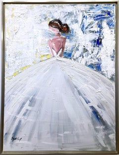 "Penelope" Figure in Chanel Gown French Haute Couture Oil Painting on Canvas