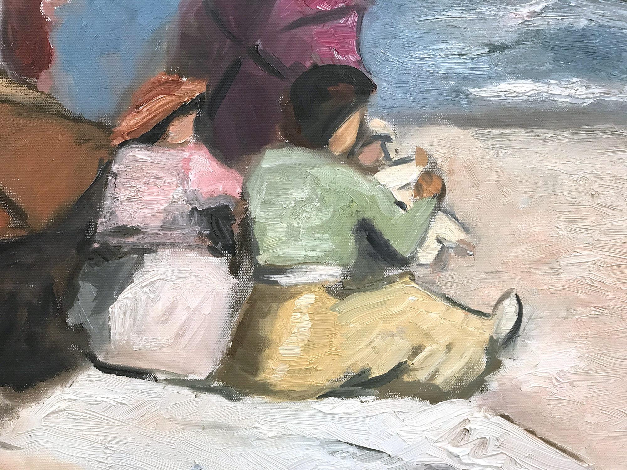 Peinture à l'huile impressionniste « Playing at the Beach » d'après Edward Henry Potthast en vente 7