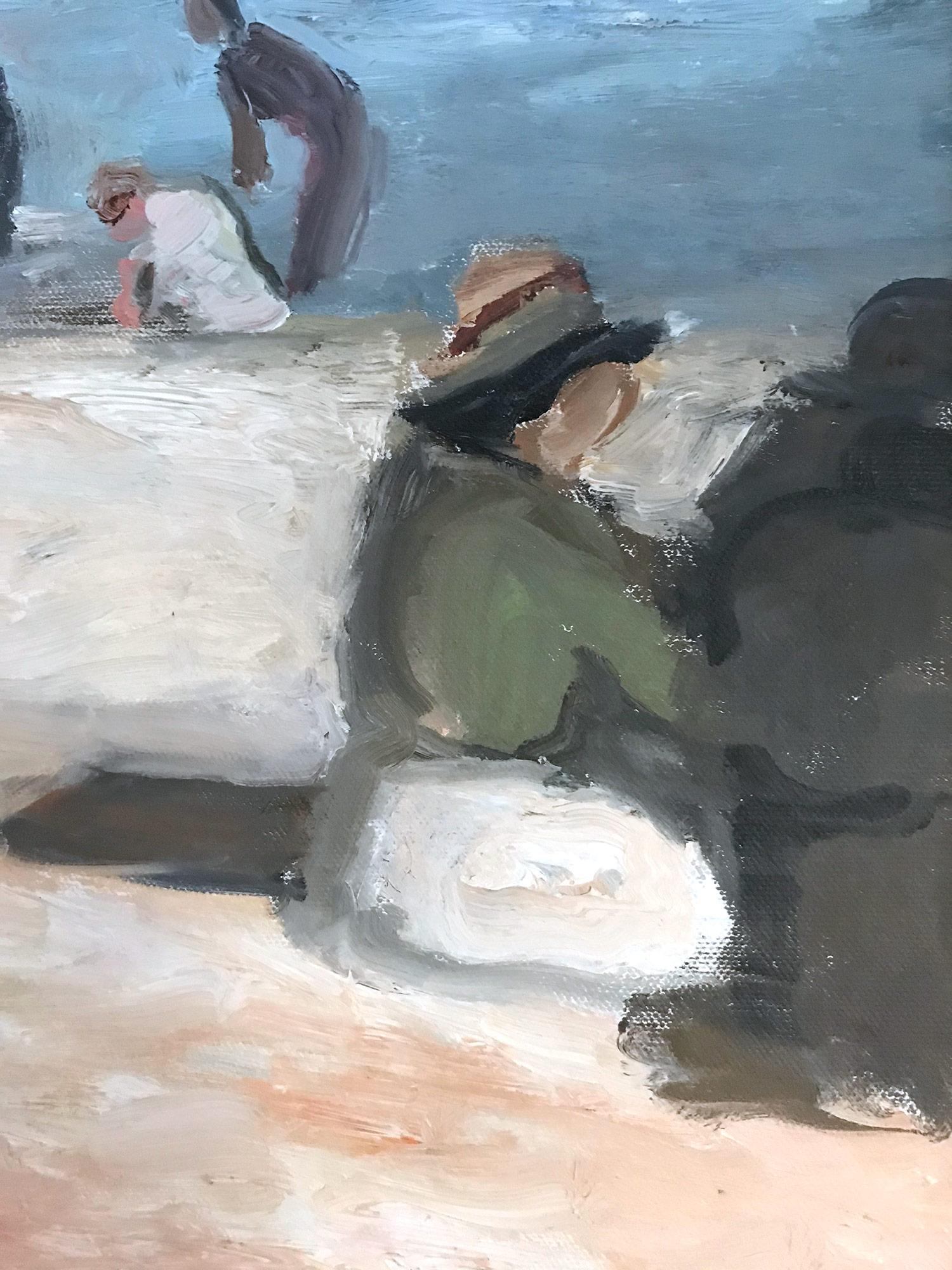 Peinture à l'huile impressionniste « Playing at the Beach » d'après Edward Henry Potthast en vente 2
