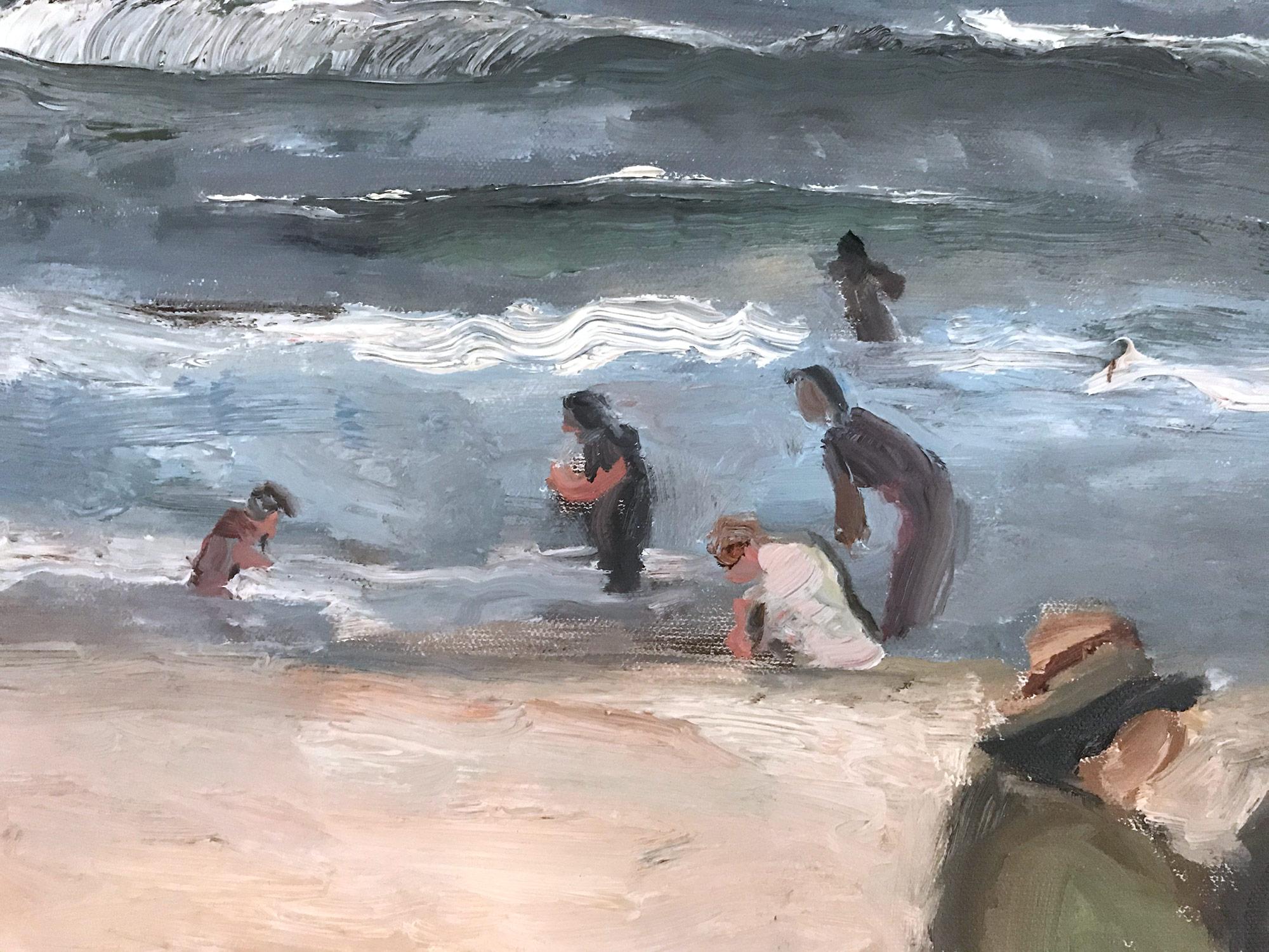 Peinture à l'huile impressionniste « Playing at the Beach » d'après Edward Henry Potthast en vente 3