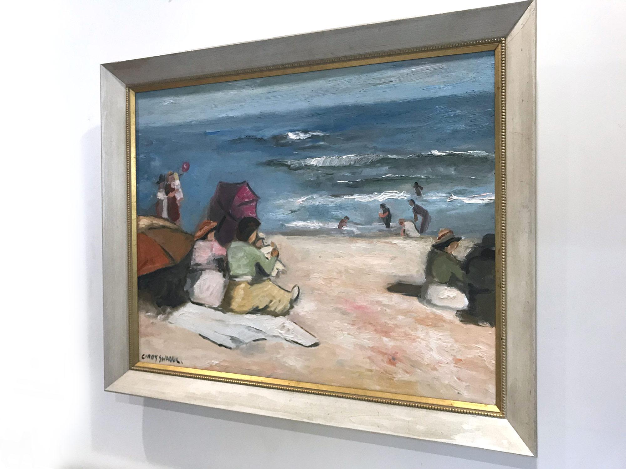 Peinture à l'huile impressionniste « Playing at the Beach » d'après Edward Henry Potthast en vente 5