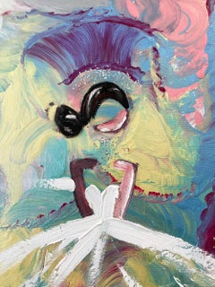"Princess of Monaco at Sunrise" Abstract Haute Couture Oil Painting on Canvas
