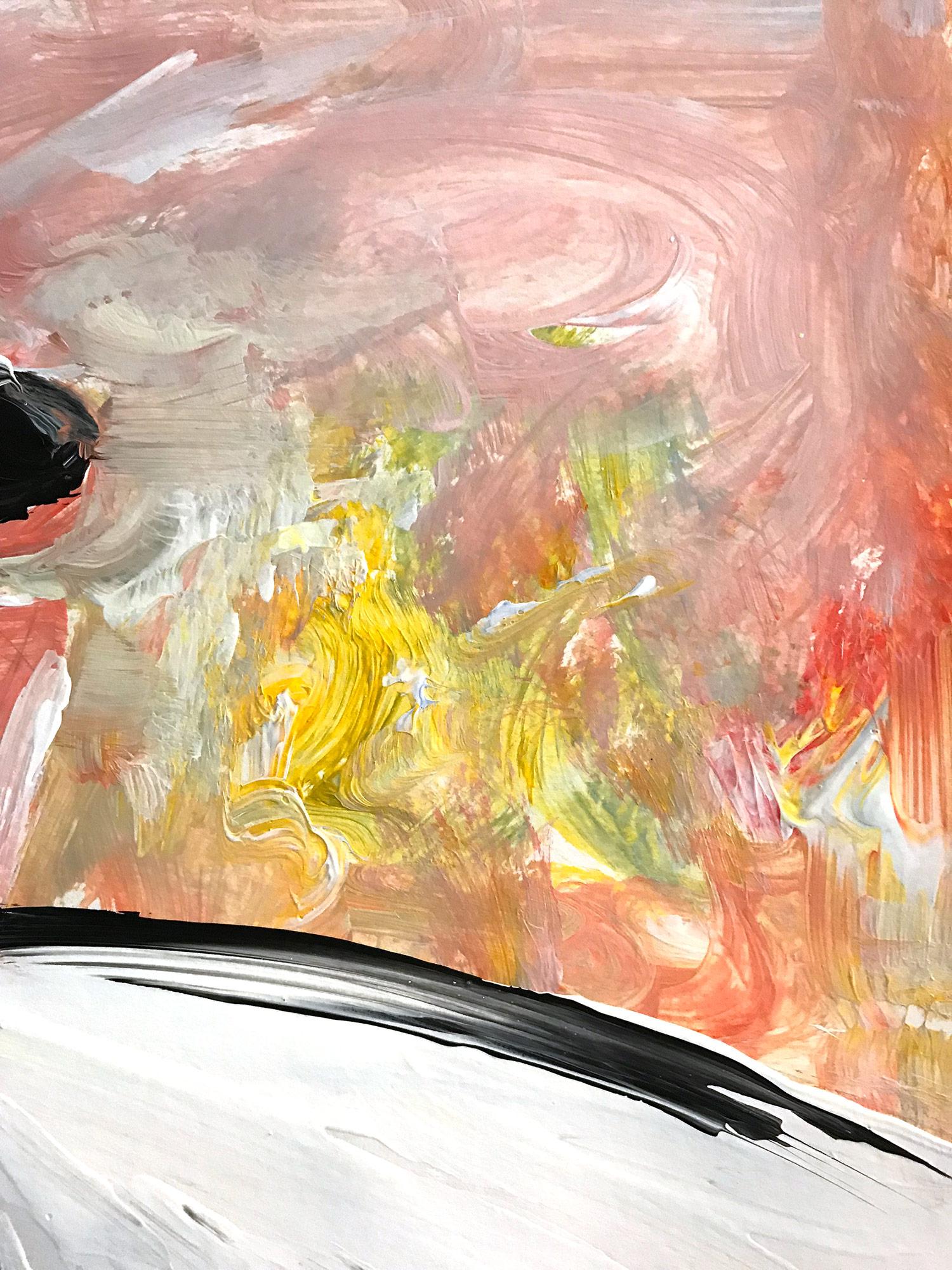 Scarlett, figura astratta su carta - Painting Astratto di Cindy Shaoul