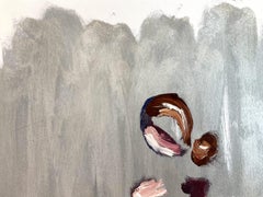 "Silver Streak" Figura parigina in abito Chanel Haute Couture Pittura a olio su carta
