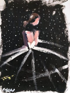 "Sky Full of Stars" Abstract Figure in Chanel Gown Haute Couture Painting