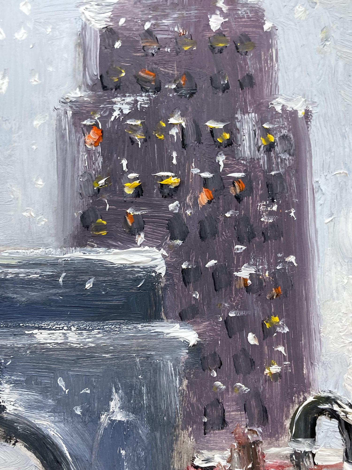 Peinture à l'huile impressionniste « Snow by Washington Square Park » de Greenwich Village en vente 2