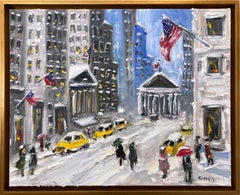 "Snow in Downtown NYC" Impressionistic Snow Scene in style of Guy Wiggins