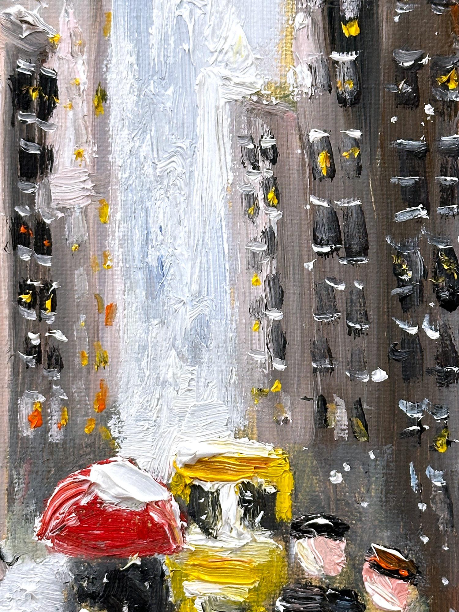 « Snow on Fifth Ave » NYC Peinture à l'huile impressionniste de Guy Wiggins  en vente 6
