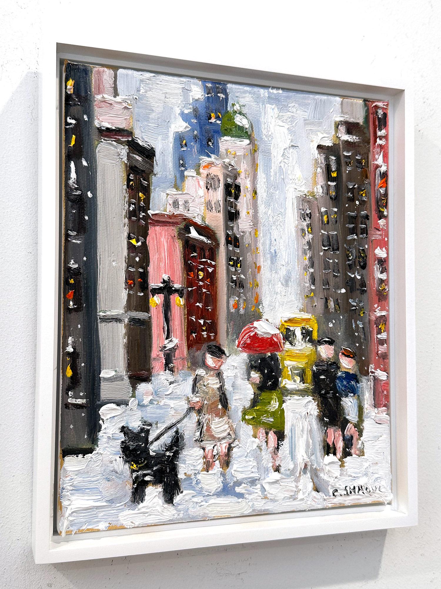 „Snow on Fifth Ave“ NYC Impressionistisches Ölgemälde im Stil von Guy Wiggins, NYC  im Angebot 8