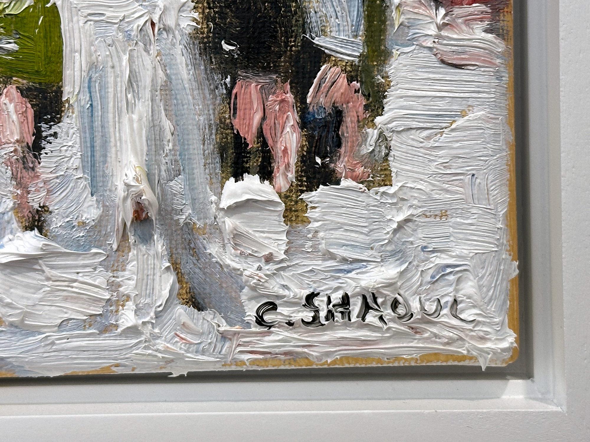 « Snow on Fifth Ave » NYC Peinture à l'huile impressionniste de Guy Wiggins  en vente 2