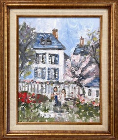 "Spring in the Garden" Impressionistic Outdoors Scene in style of Claude Monet