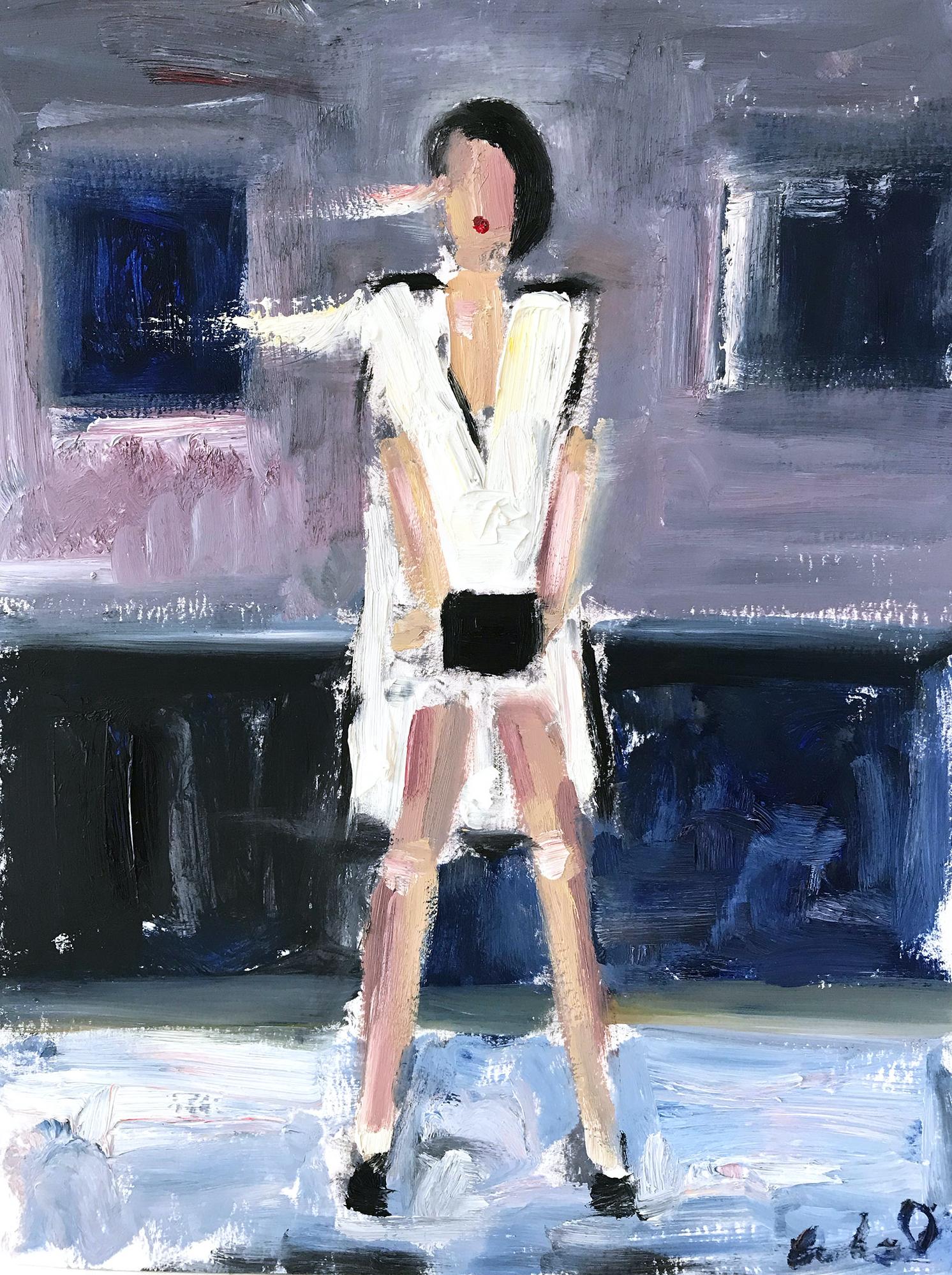 "Stella" Figure Interior Scene of Figure Chanel Oil Painting on Paper