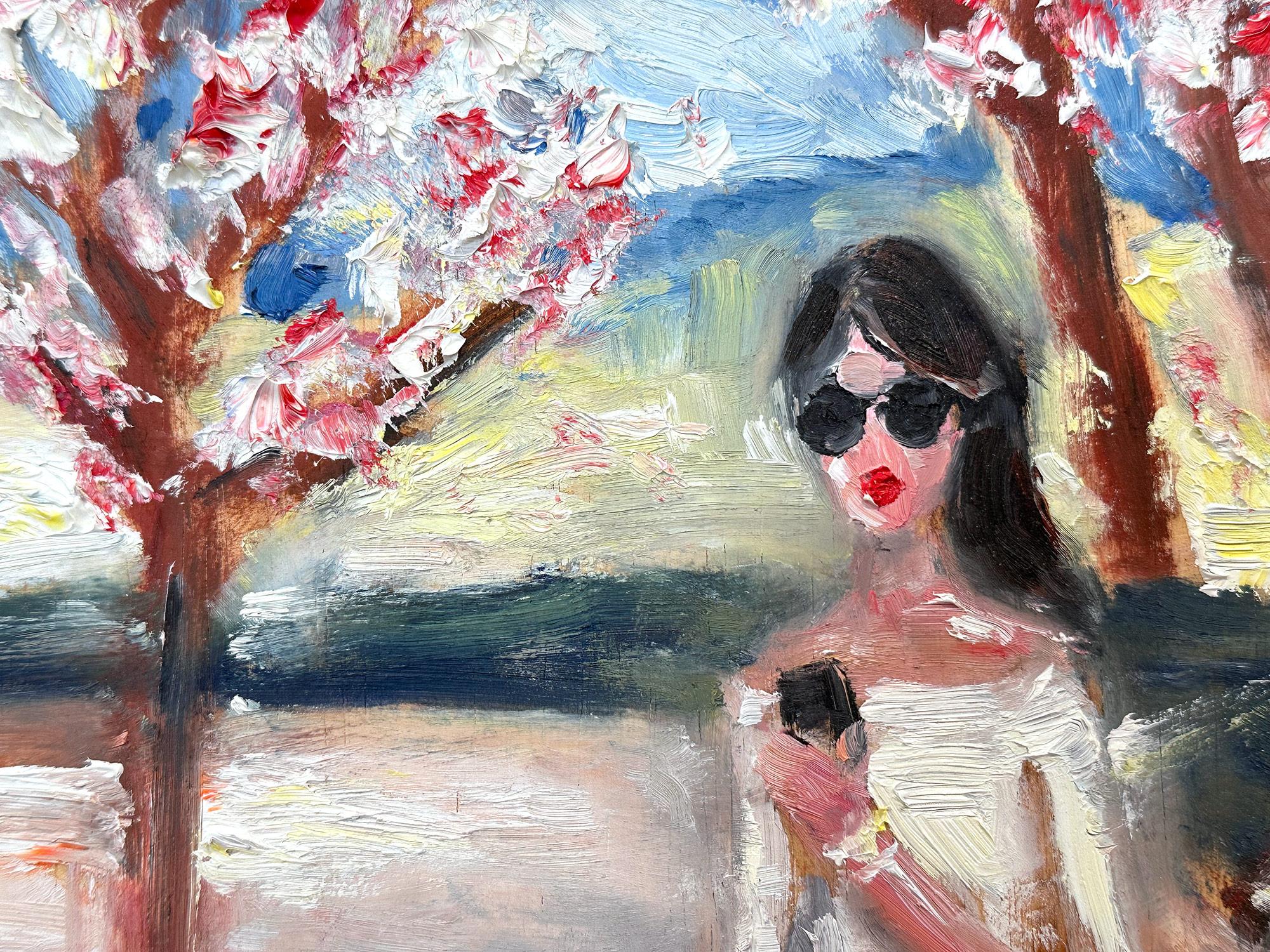 « Stepping Out At the Park », peinture à l'huile en plein air dans le parc central de New York avec canards en vente 3