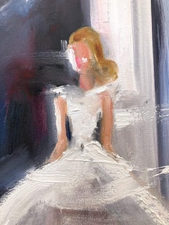"Stepping Out in Paris" Haute Couture Impressionistic Oil Painting on Canvas