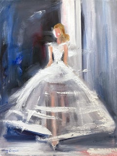 "Stepping Out in Paris" Haute Couture Impressionistic Oil Painting on Canvas