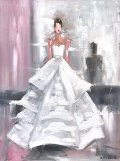 "Stepping Out in Versailles" Paris Fashion Impressionistic Oil Painting Canvas