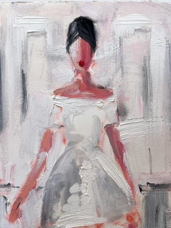 "Stepping Out - Paris Runway" Chanel Haute Couture Oil Painting on Paper