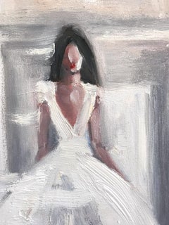 "Stepping Out, South of France" Figure in Haute Couture Oil Painting on Canvas