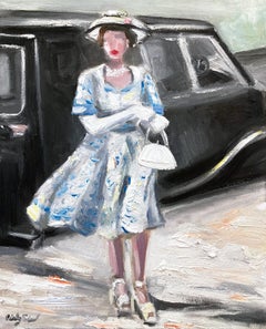 "Stepping Out w/ the Queen" Queen Elizabeth in Haute Couture Exiting Rolls Royce