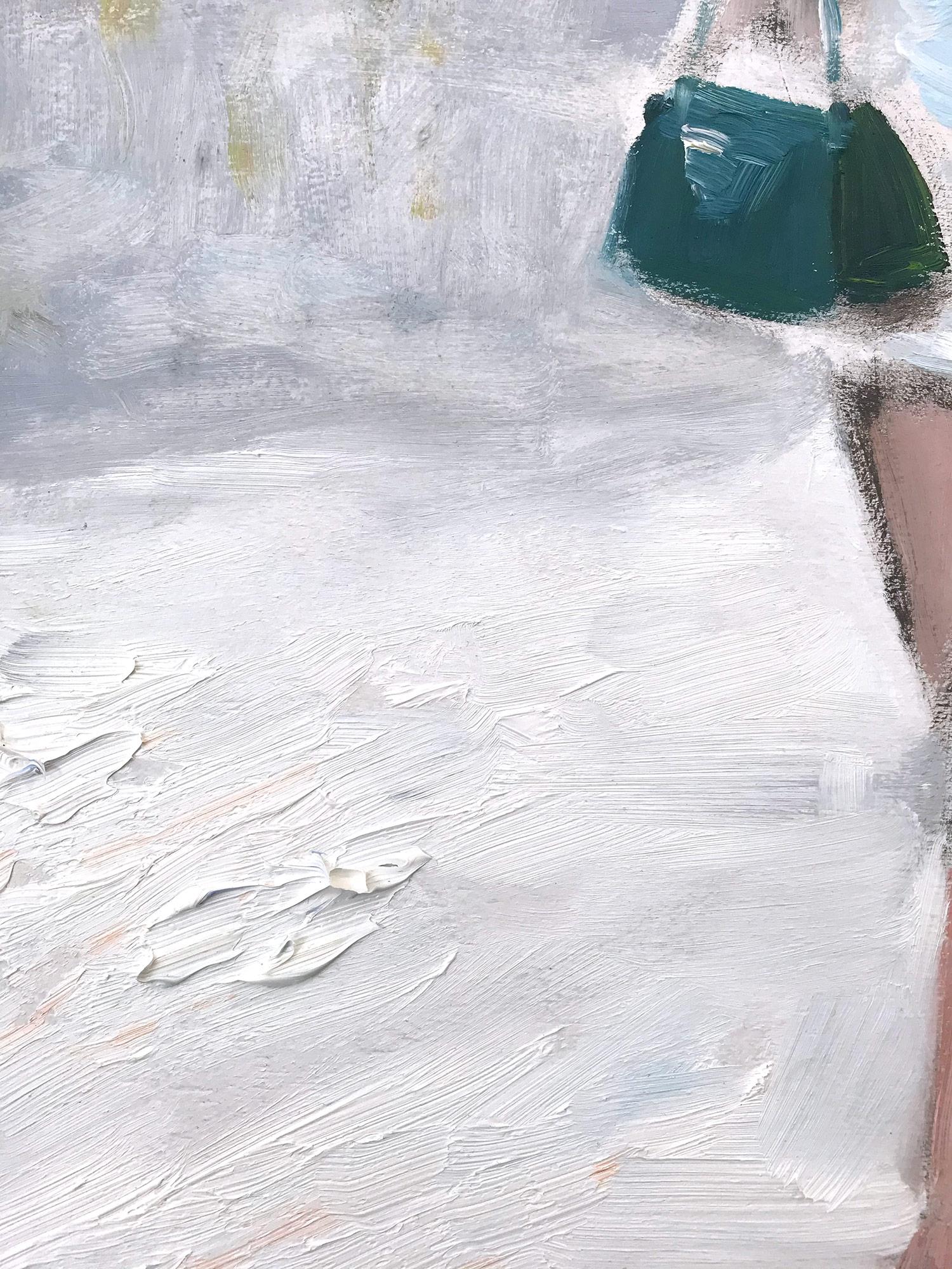 Impressionistisches Ölgemälde „Stepping Out with Rosie in Paris“, Modell in Chanel im Angebot 5