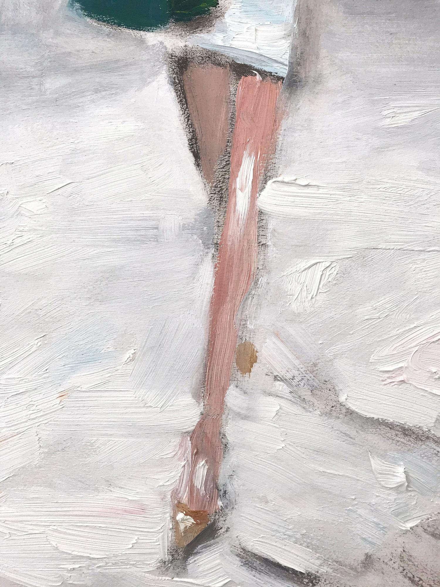 Impressionistisches Ölgemälde „Stepping Out with Rosie in Paris“, Modell in Chanel im Angebot 1