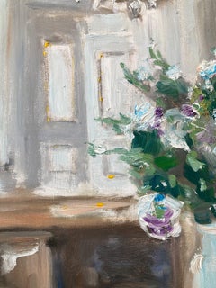 "Sunday at the Chateau de Chambord" Impressionist Interior Scene with Piano