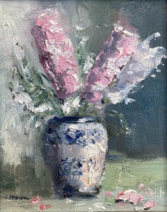 "Sunday Morning Picks" Naturaleza Muerta Impresionista Pintura al Óleo Flores en Jarrón