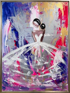 "Take Me to Paris" Abstract Figure Chanel Gown Haute Couture Oil Painting Canvas