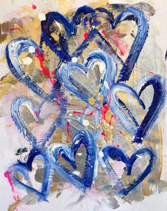 "Take You Dancing" Colorful Pop Art Hearts Abstract Painting on Paper