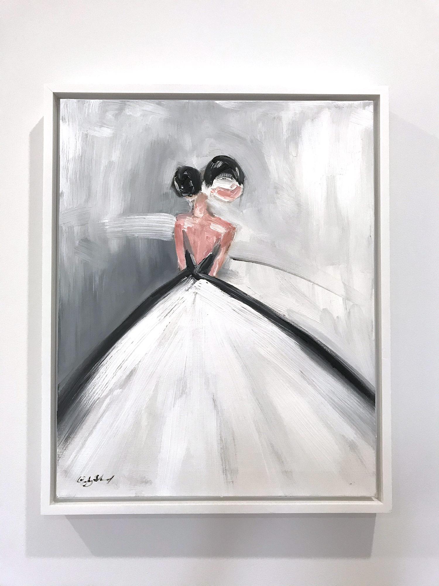 Tableau « La ballerine » avec robe Chanel, peinture à l'huile de haute couture française en vente 1