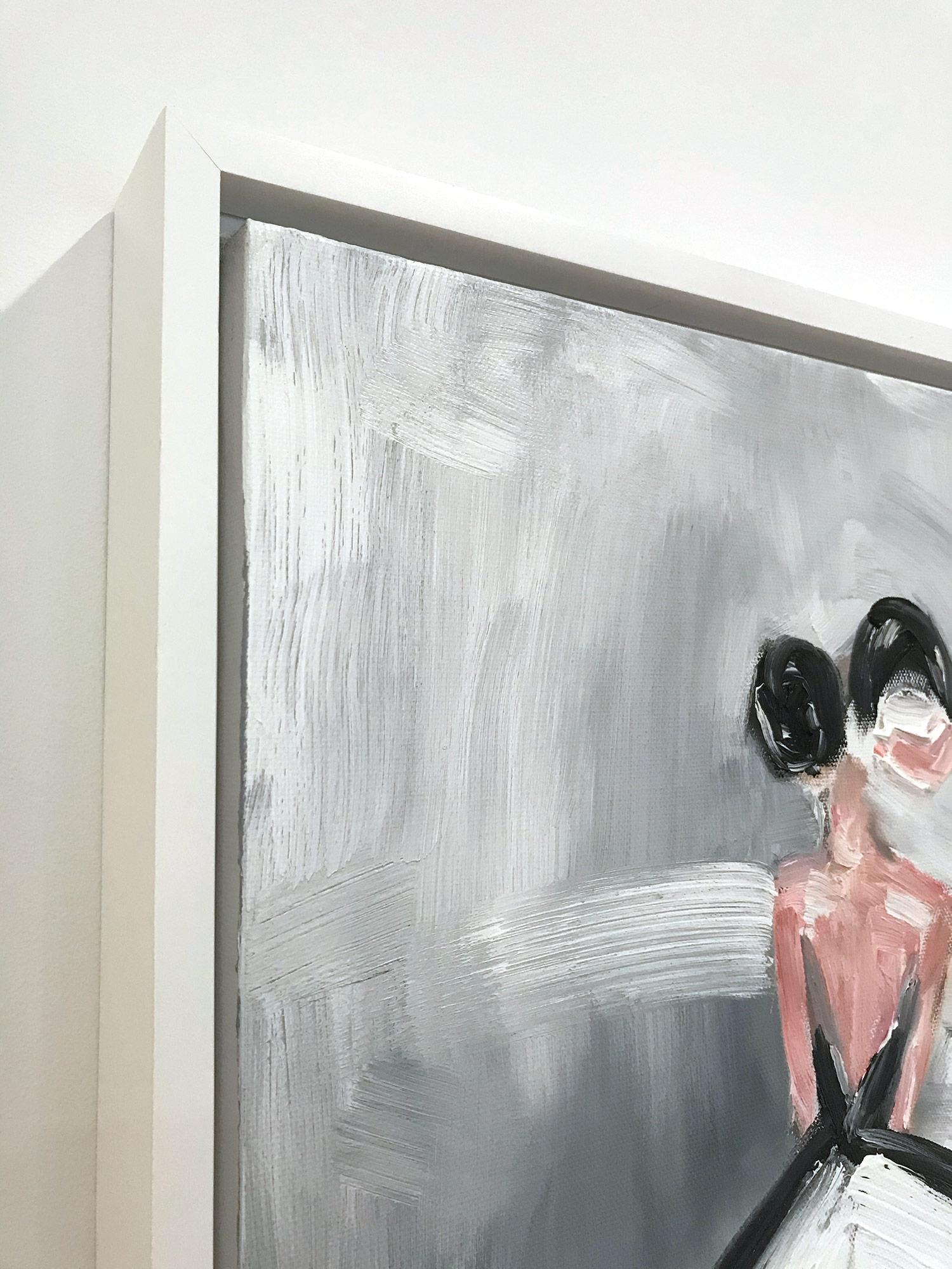 Tableau « La ballerine » avec robe Chanel, peinture à l'huile de haute couture française en vente 2